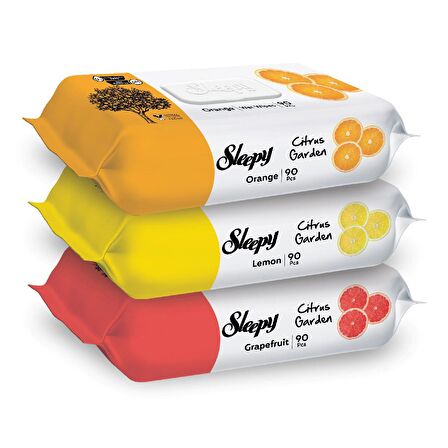 Sleepy Citrus Garden Islak Bebek Havlusu 3x90 (270 Yaprak)